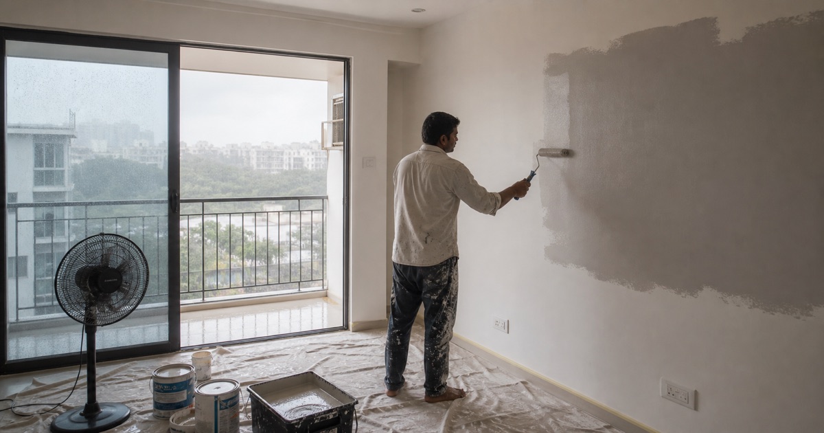Monsoon painting in Bangalore